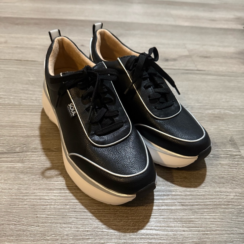 Soul Naturalizer Black and White Lace-Up Sneakers